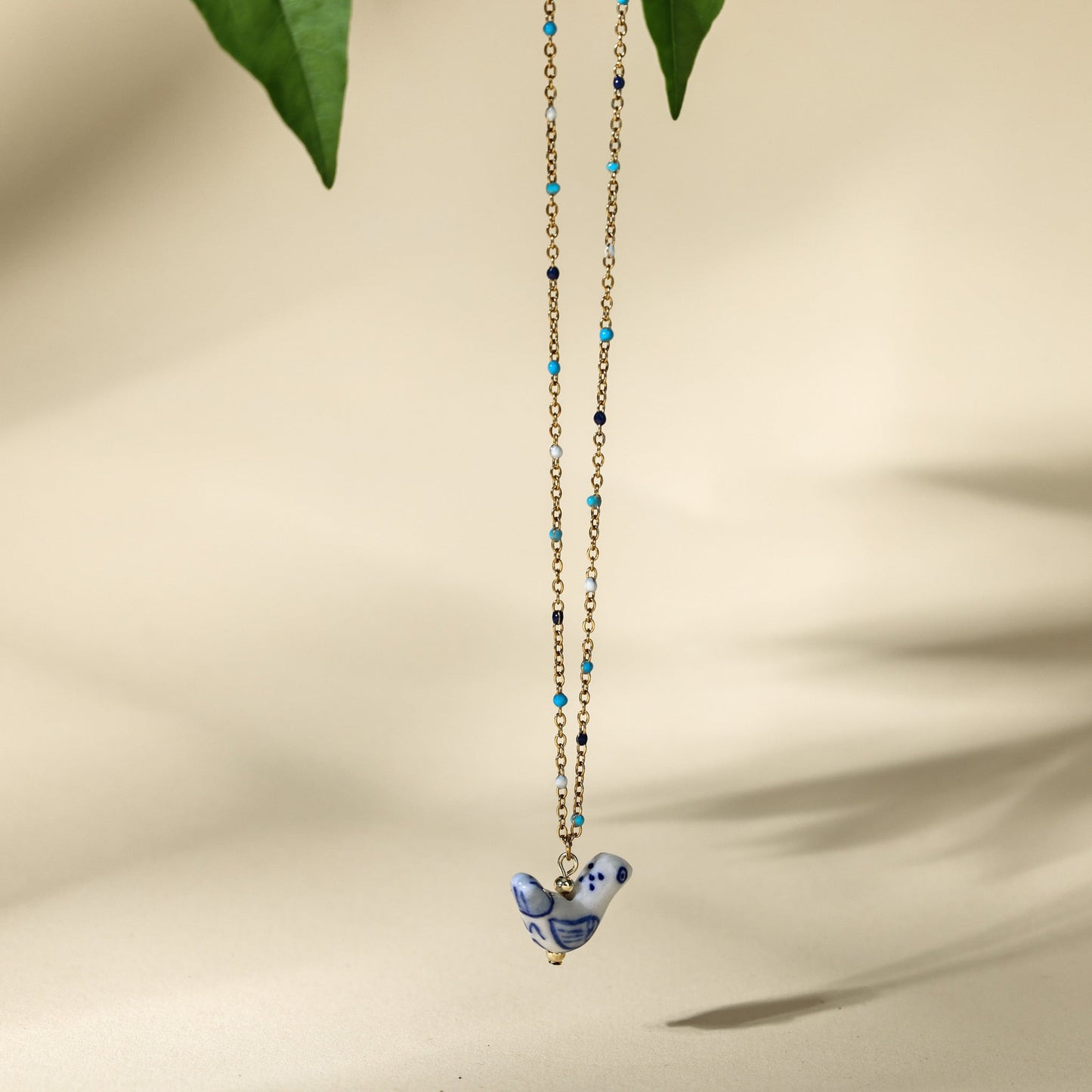 Bird - Shaped Porcelain beads – Handmade Necklace (4 colors options) - EenPorcelain