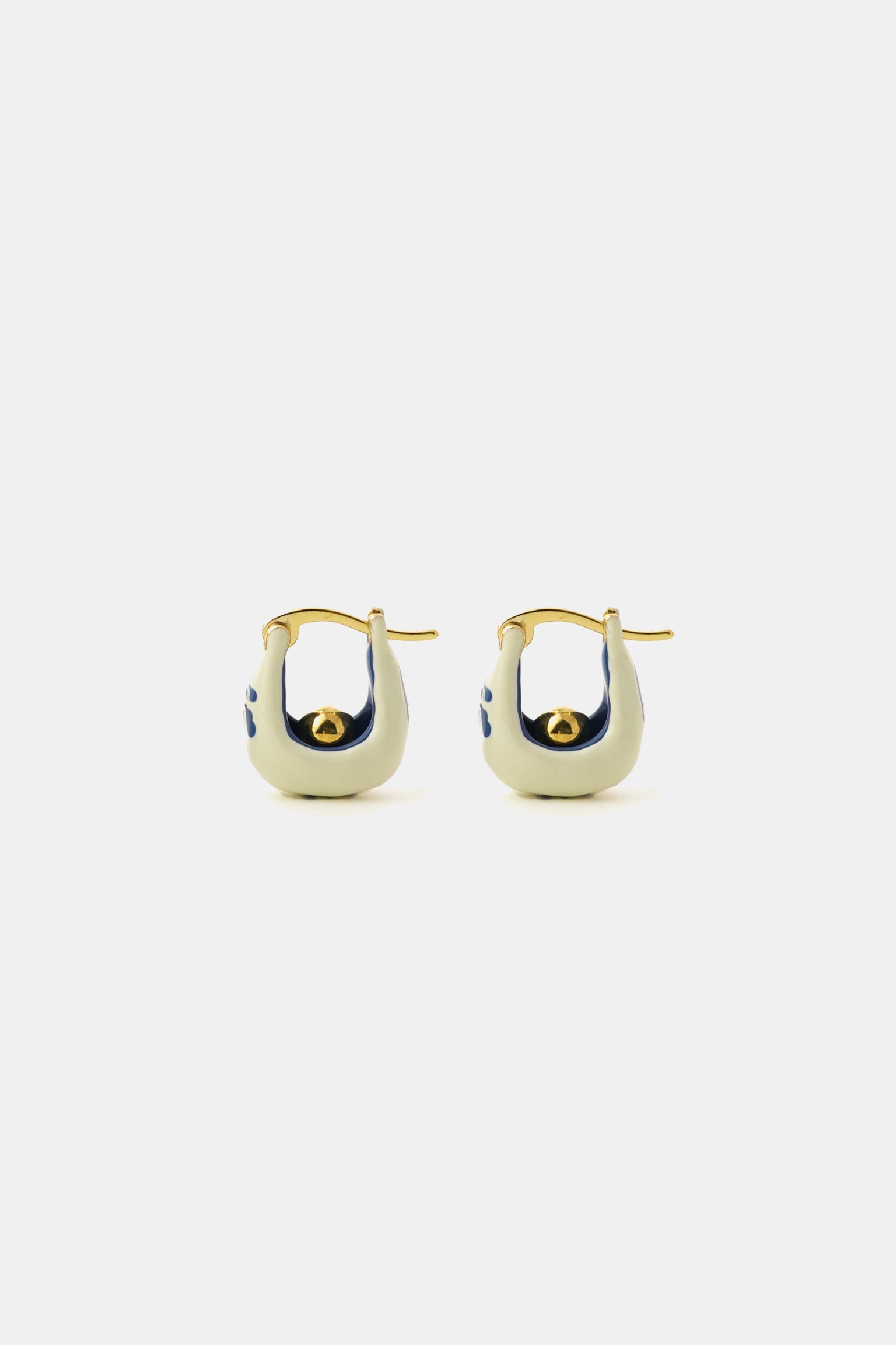 Stellar Enamel Tide Earrings (hoops) — White · Small