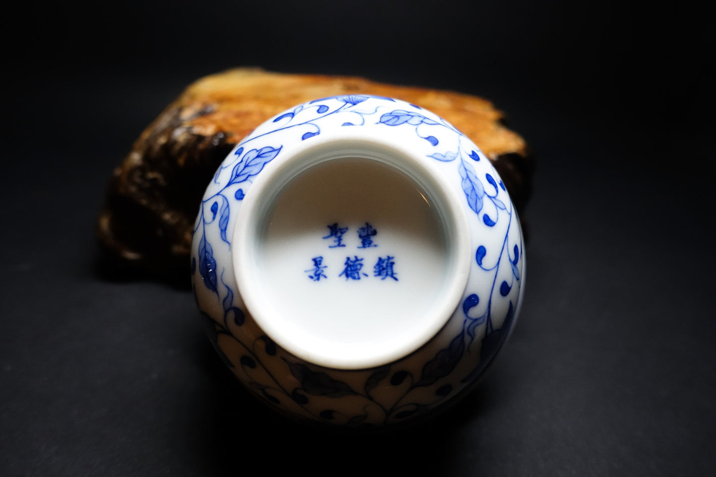 Hand-Painted Intertwining Lotus Stems Tea Cup - Exclusive Customization from Jingdezhen