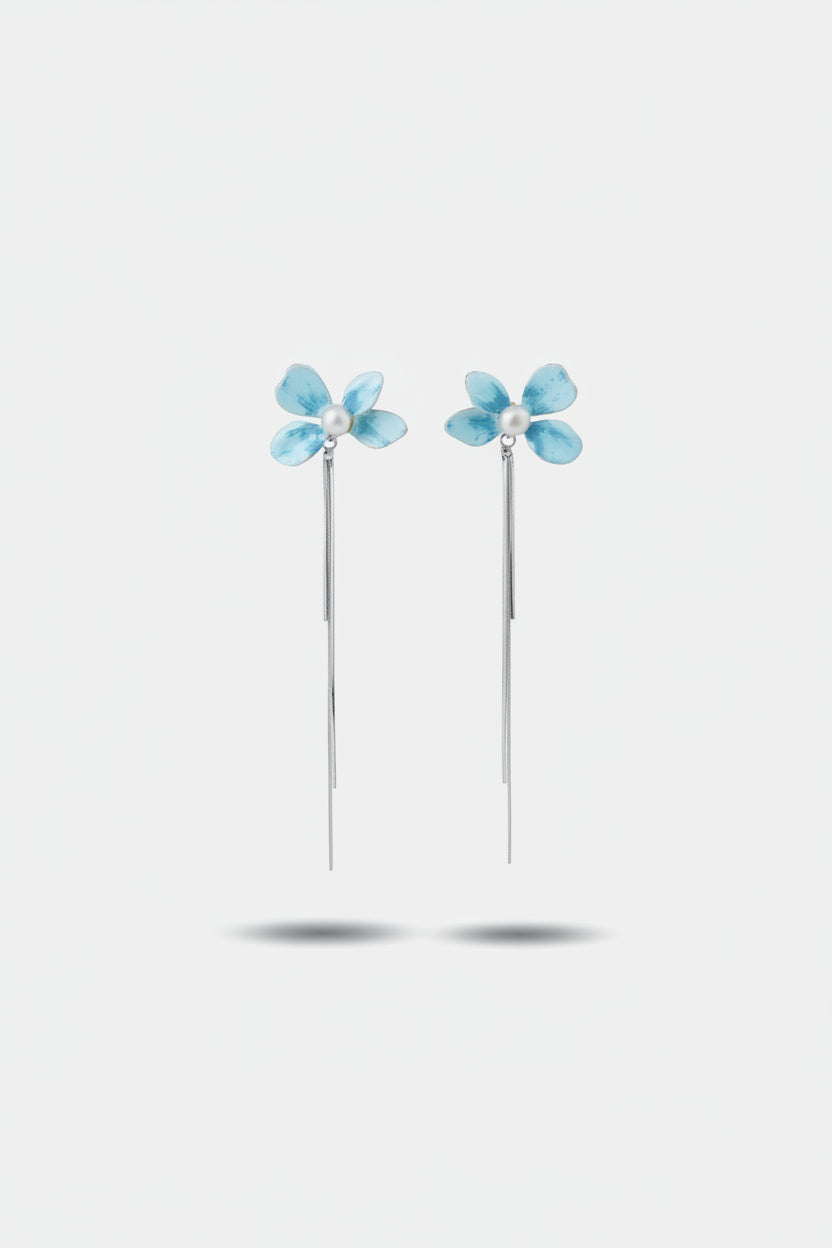 Bloom Earrings — Detachable Silver Tassels
