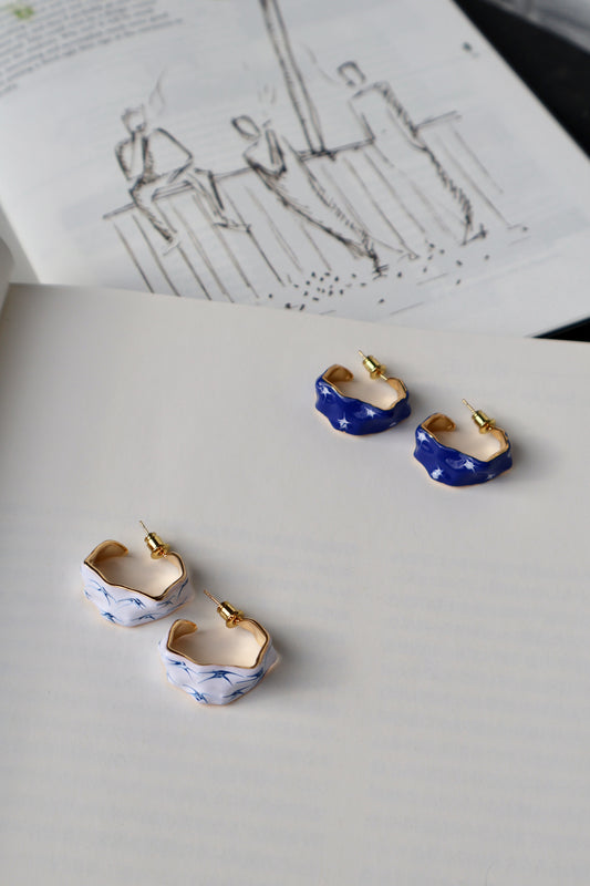 Stellar Tide Earrings - Hand-painted Enamel (2 Color Options)