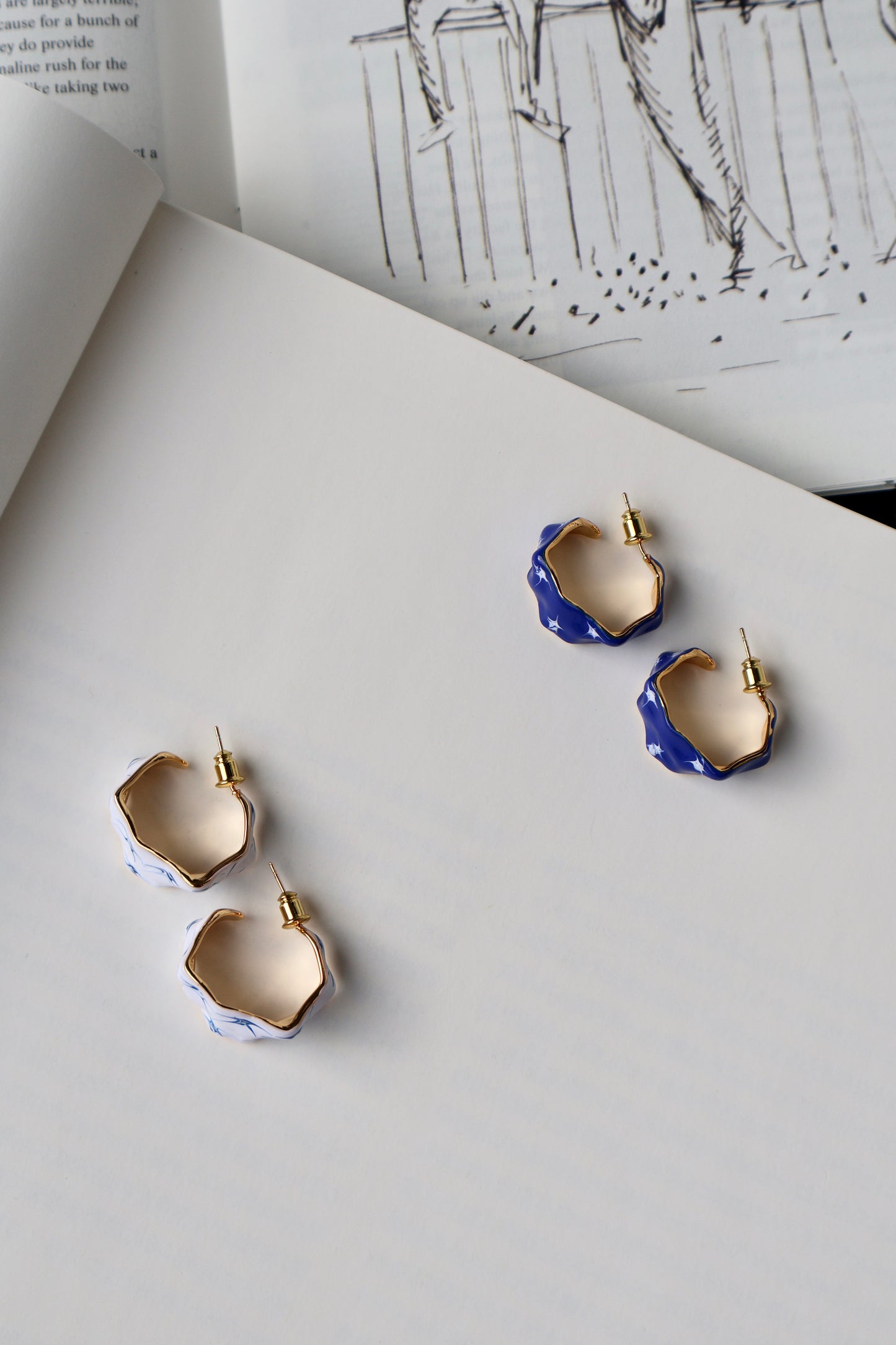 Stellar Tide Earrings - Hand-painted Enamel (2 Color Options)