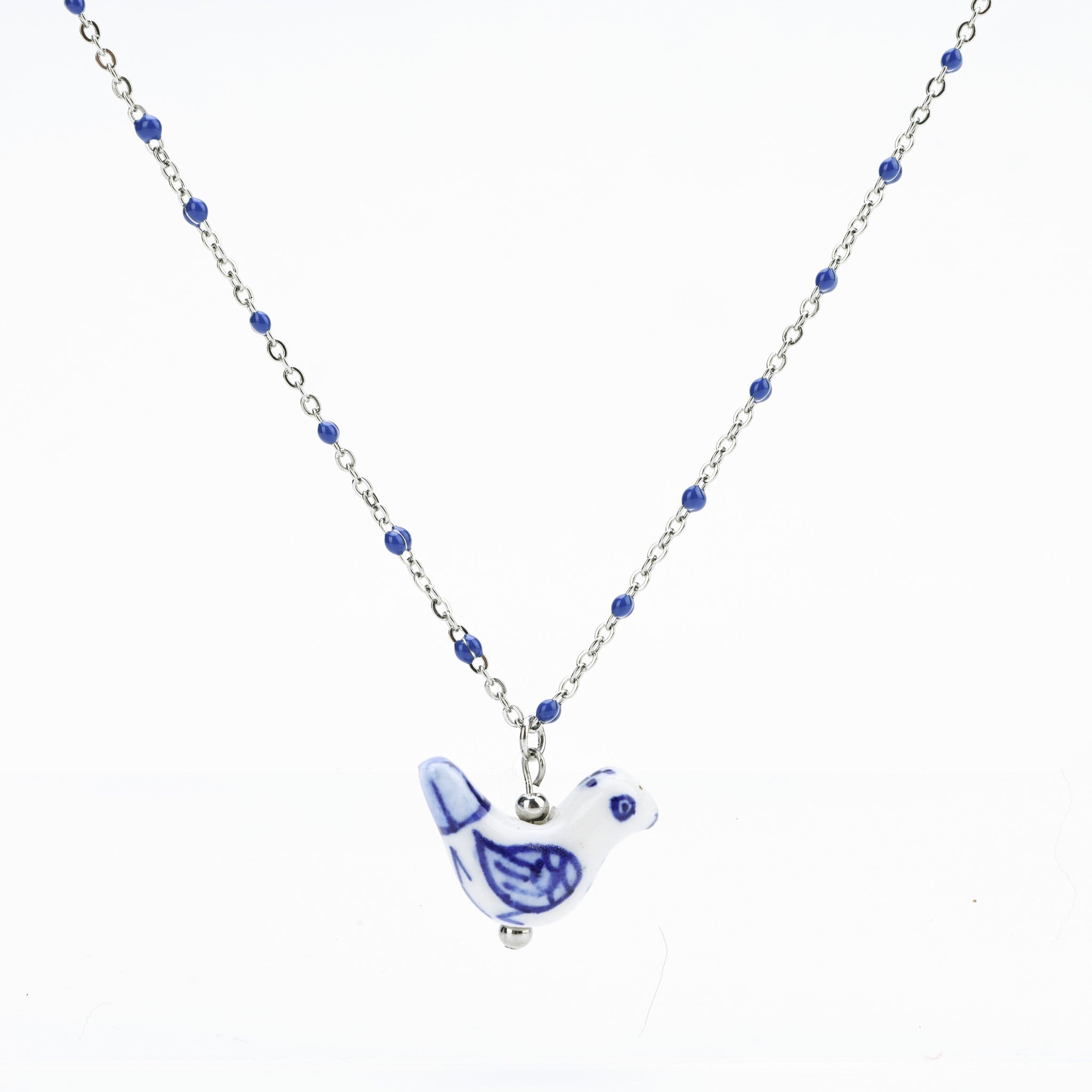 Bird - Shaped Porcelain beads – Handmade Necklace (4 colors options) - EenPorcelain