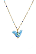 Bird - Shaped Porcelain beads – Handmade Necklace (Blue) - EenPorcelain