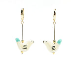 Bird - Shaped Porcelain Studs – Handmade Earrings Art (3 colors options) - EenPorcelain