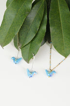 Bird - Shaped Porcelain Studs – Handmade Earrings Art (Blue) - EenPorcelain