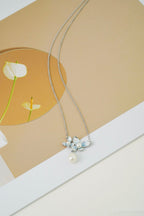 Bloom Pearl Necklace – Hand - Painted Enamel & Freshwater Pearl - EenPorcelain