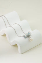 Bloom Pearl Necklace – Hand - Painted Enamel & Freshwater Pearl - EenPorcelain
