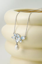 Bloom Pearl Necklace – Hand - Painted Enamel & Freshwater Pearl - EenPorcelain