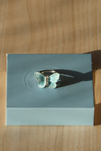 Butterfly Ring – Enamel Painting with Blue Accent - EenPorcelain