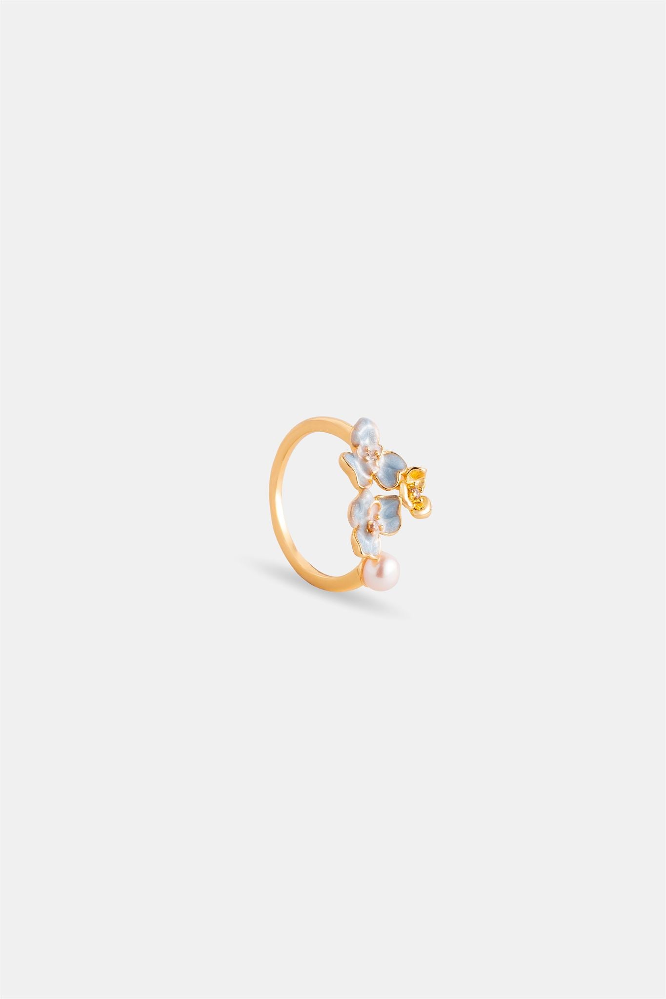 Flora Small Flower Ring - Pearl
