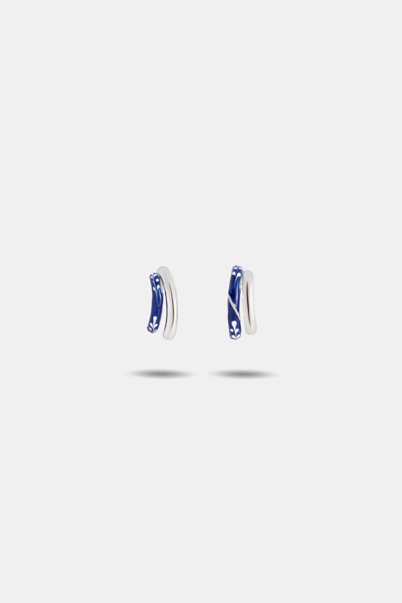 Enamel Earrings — Hook on Ears - EenPorcelain-Enamel Painted Jewelry