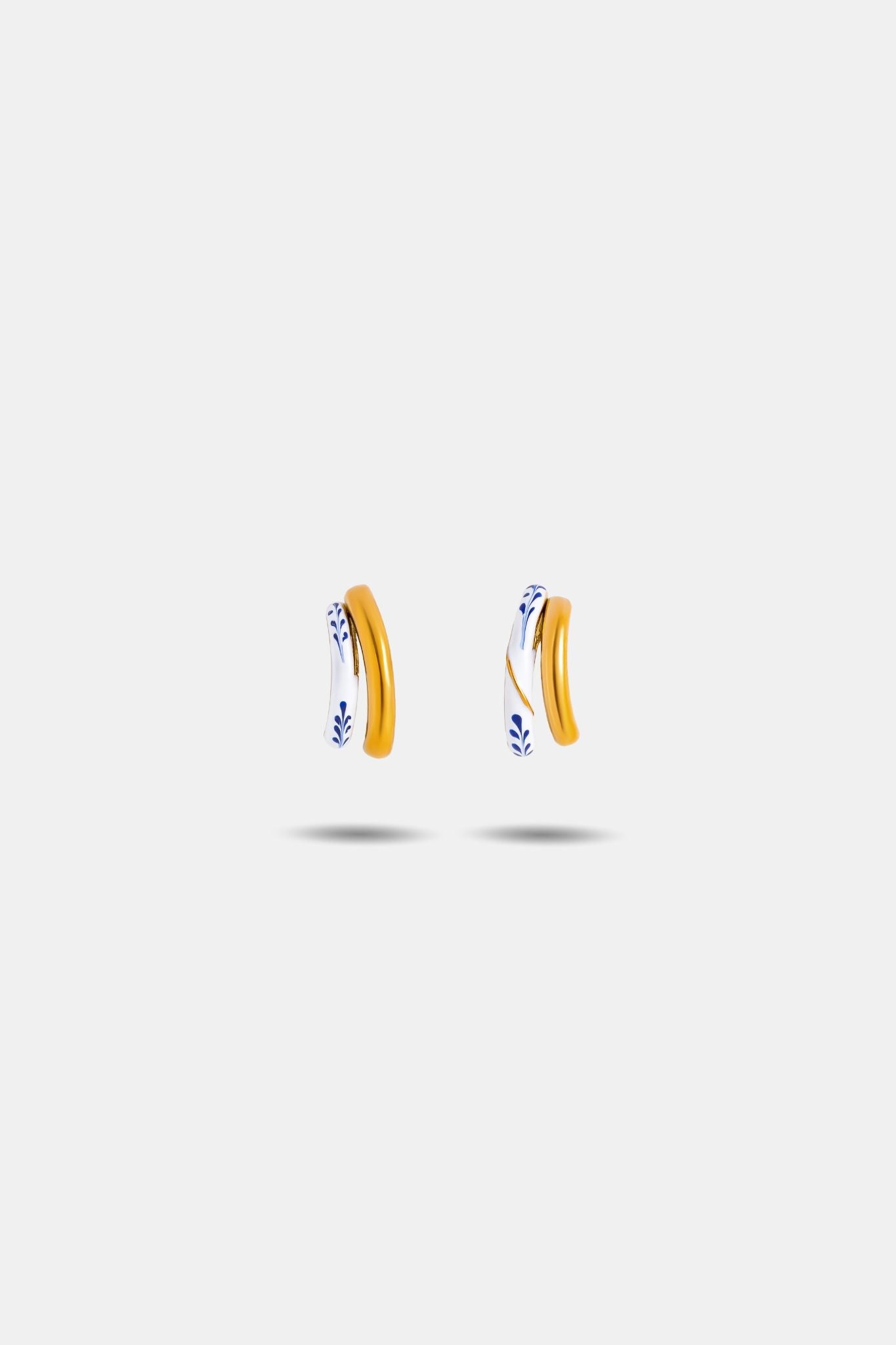 Enamel Earrings — Hook on Ears - EenPorcelain-Enamel Painted Jewelry