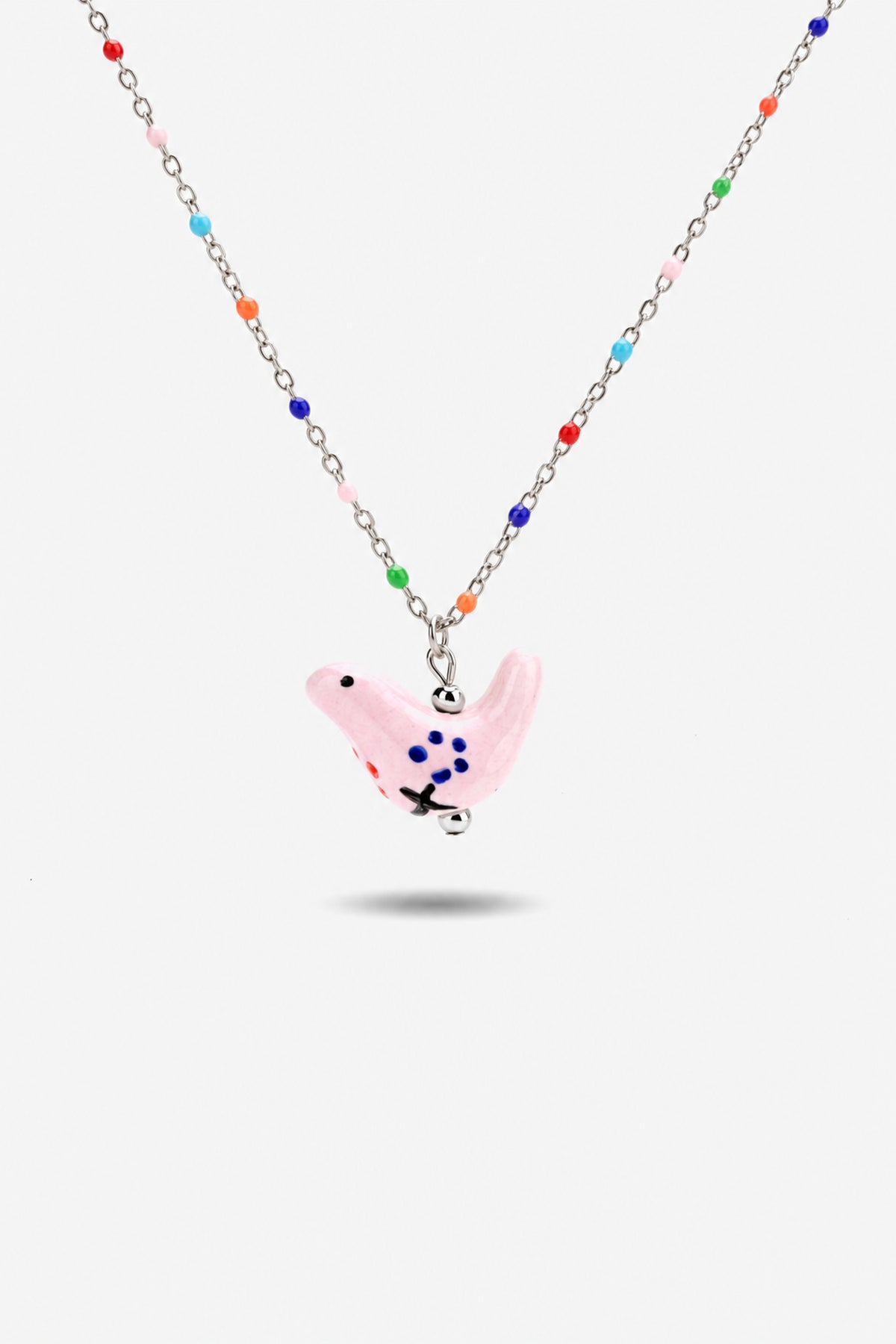 Porcelain Bird Necklace — Rose