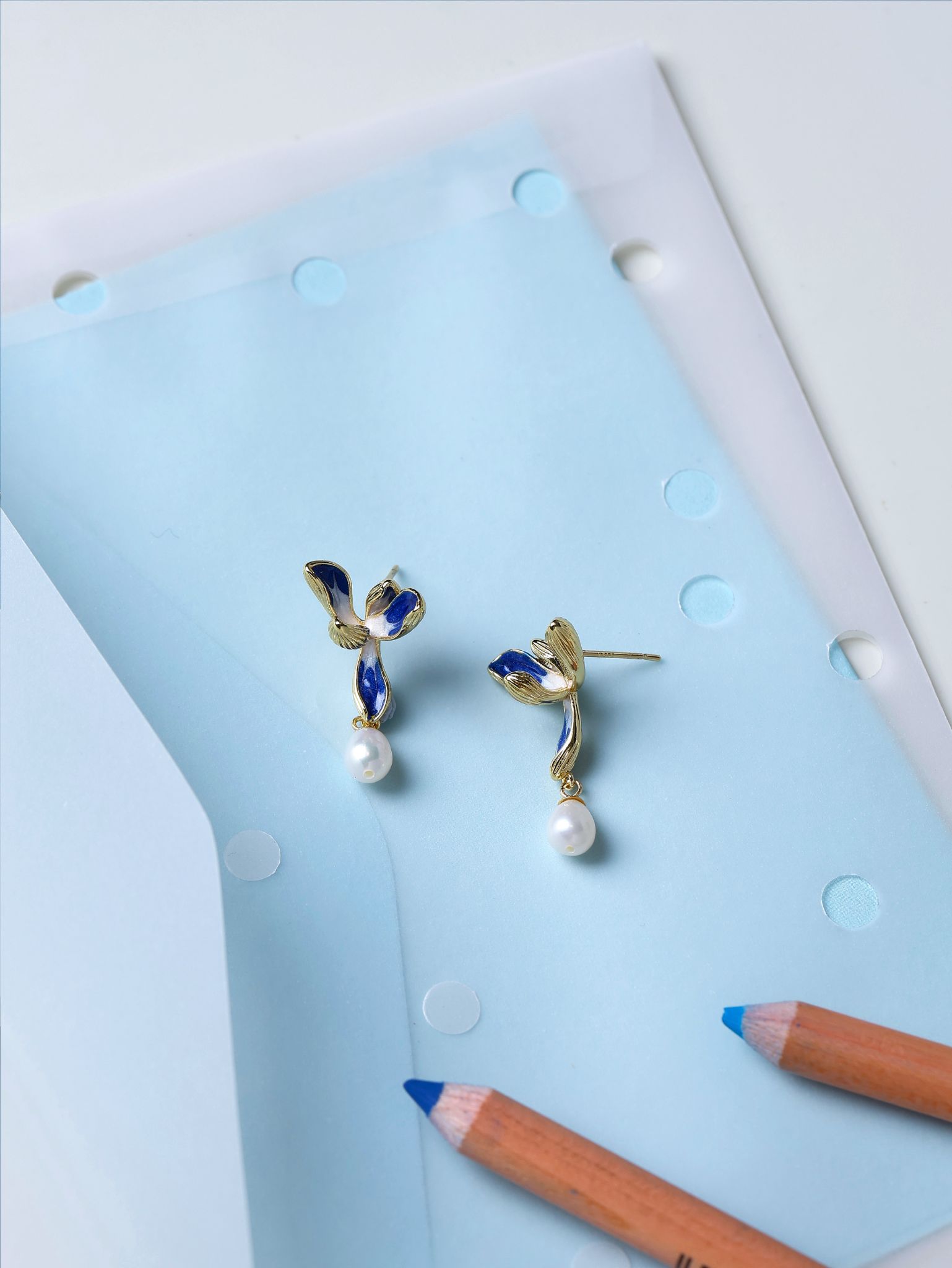 Flora Orchid Earrings — Pearl