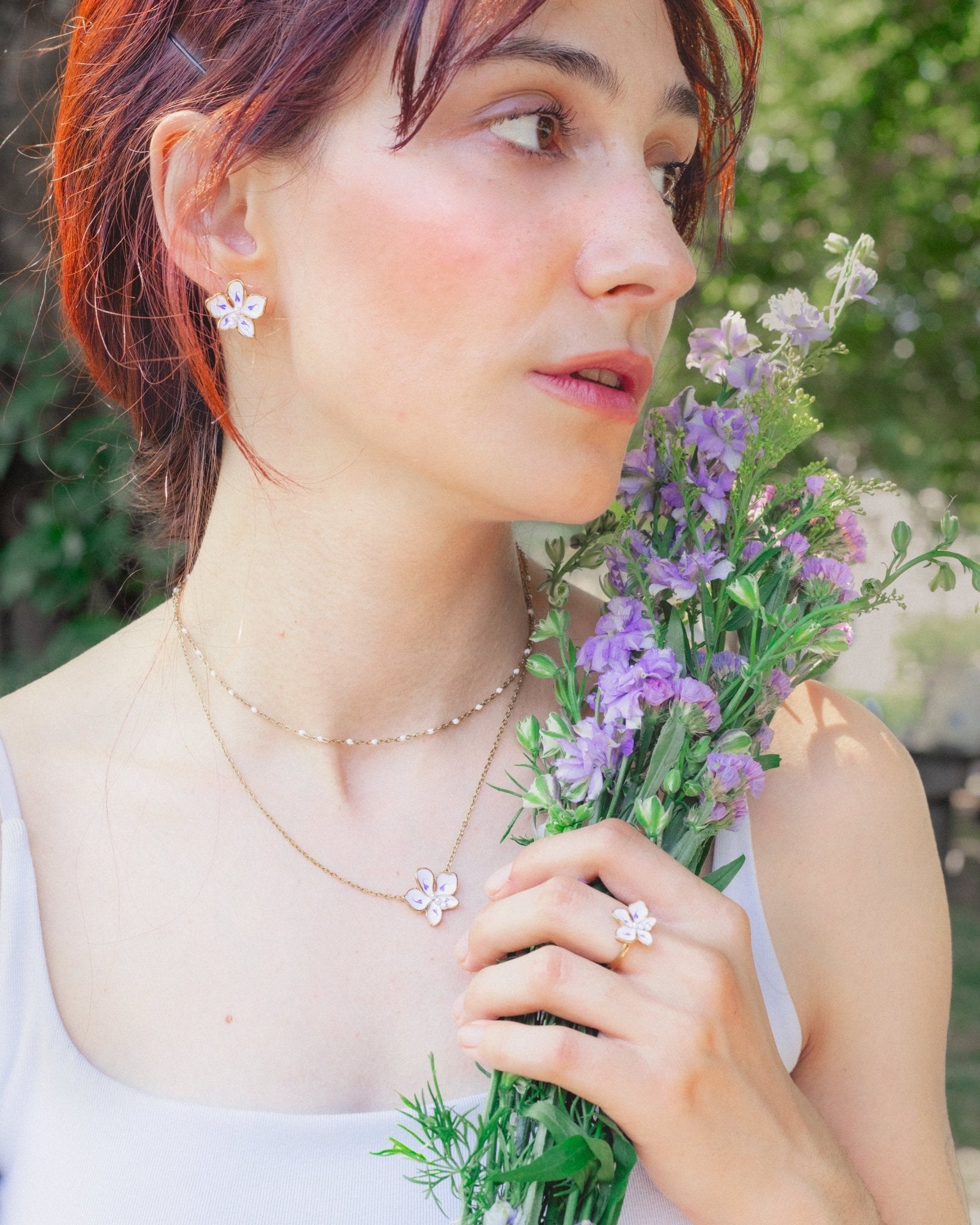 Flora Celestial Bloom Necklace - EenPorcelain-Enamel Painted Jewelry