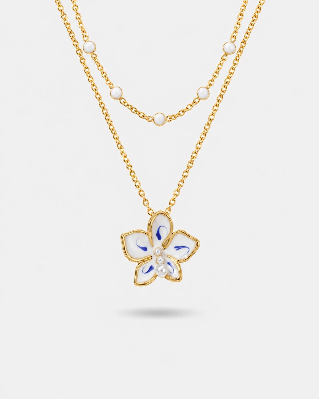 Flora Celestial Bloom Necklace - EenPorcelain-Enamel Painted Jewelry