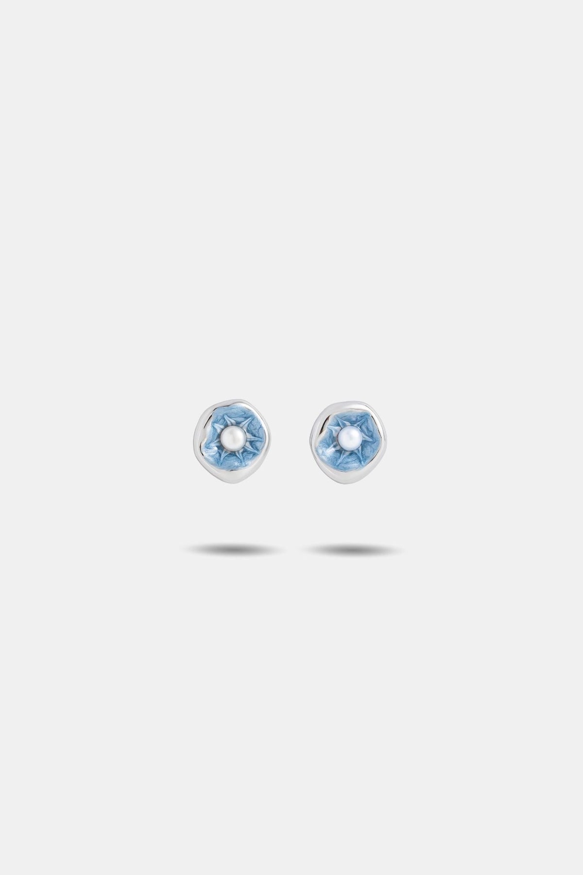 Flora Lotus Earrings - Freshwater Pearls - EenPorcelain-Enamel Painted Jewelry