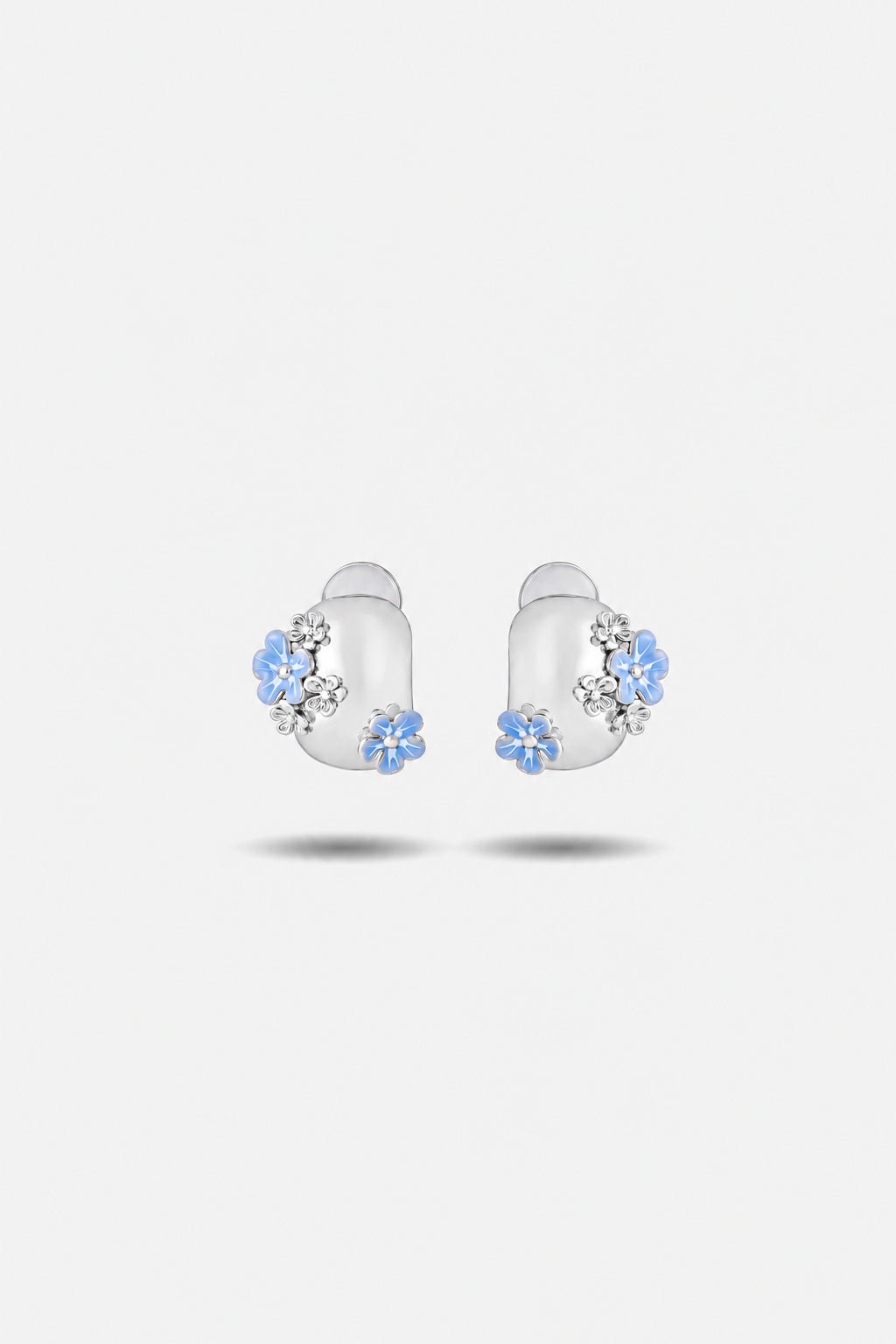 Flora Small Flower Cabochon Earrings - EenPorcelain-Enamel Painted Jewelry