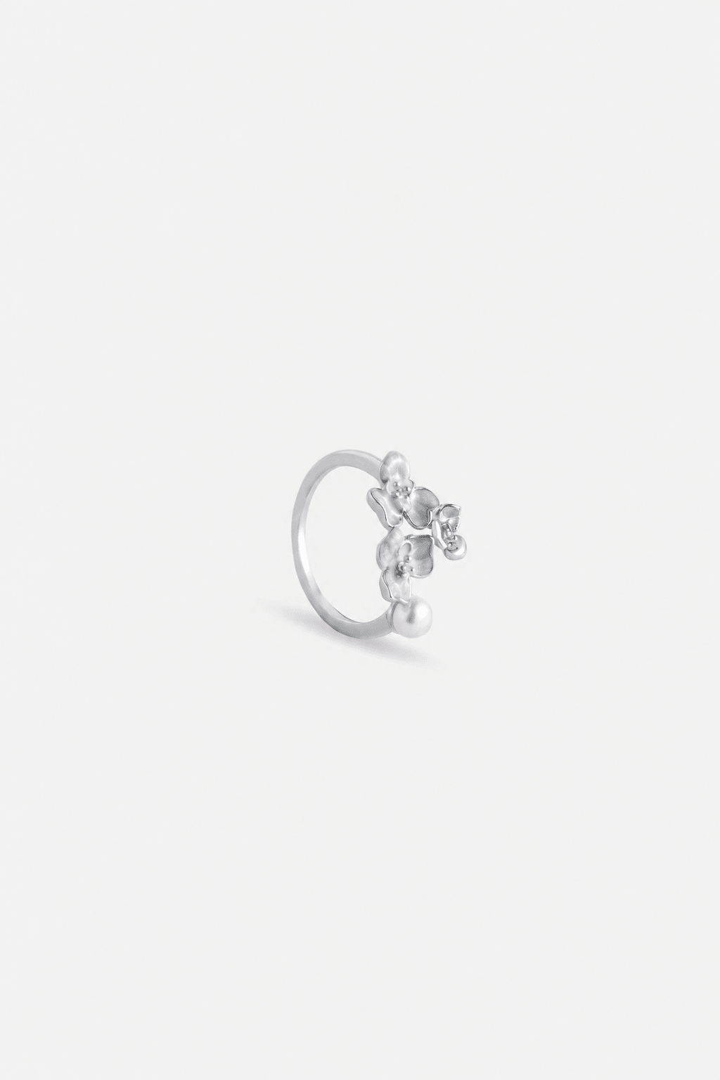 Flora Small Flower Ring - Pearl - EenPorcelain-Enamel Painted Jewelry
