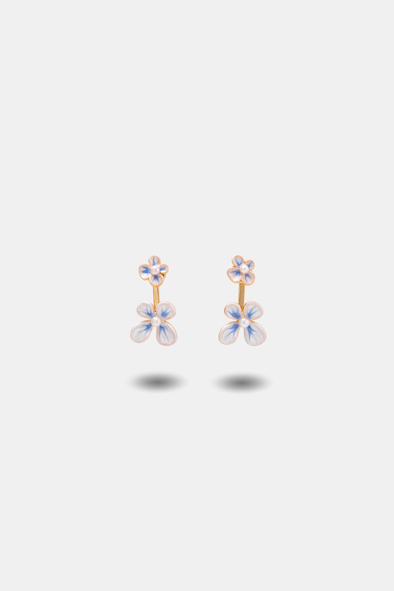 Double Bloom Convertible Earrings — Freshwater Pearls - EenPorcelain
