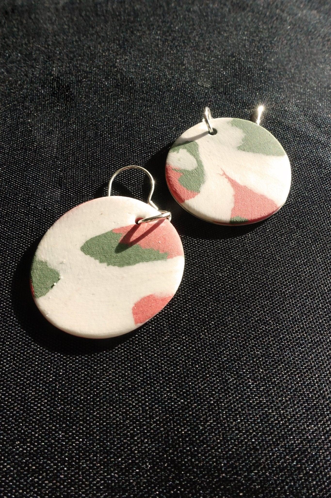copy-of-handmade-original-ceramic-shard-earrings-blue-orange, EenPorcelain 