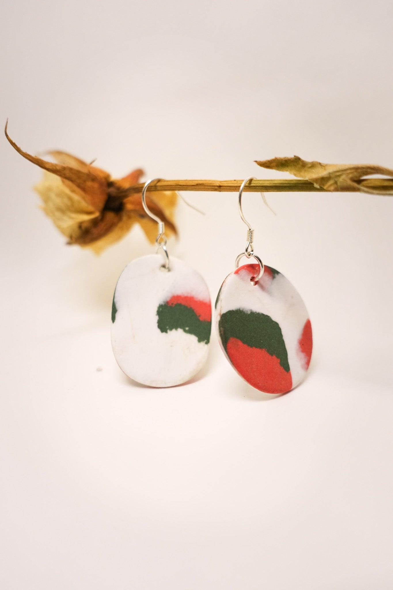 copy-of-handmade-original-ceramic-shard-earrings-blue-orange, EenPorcelain 