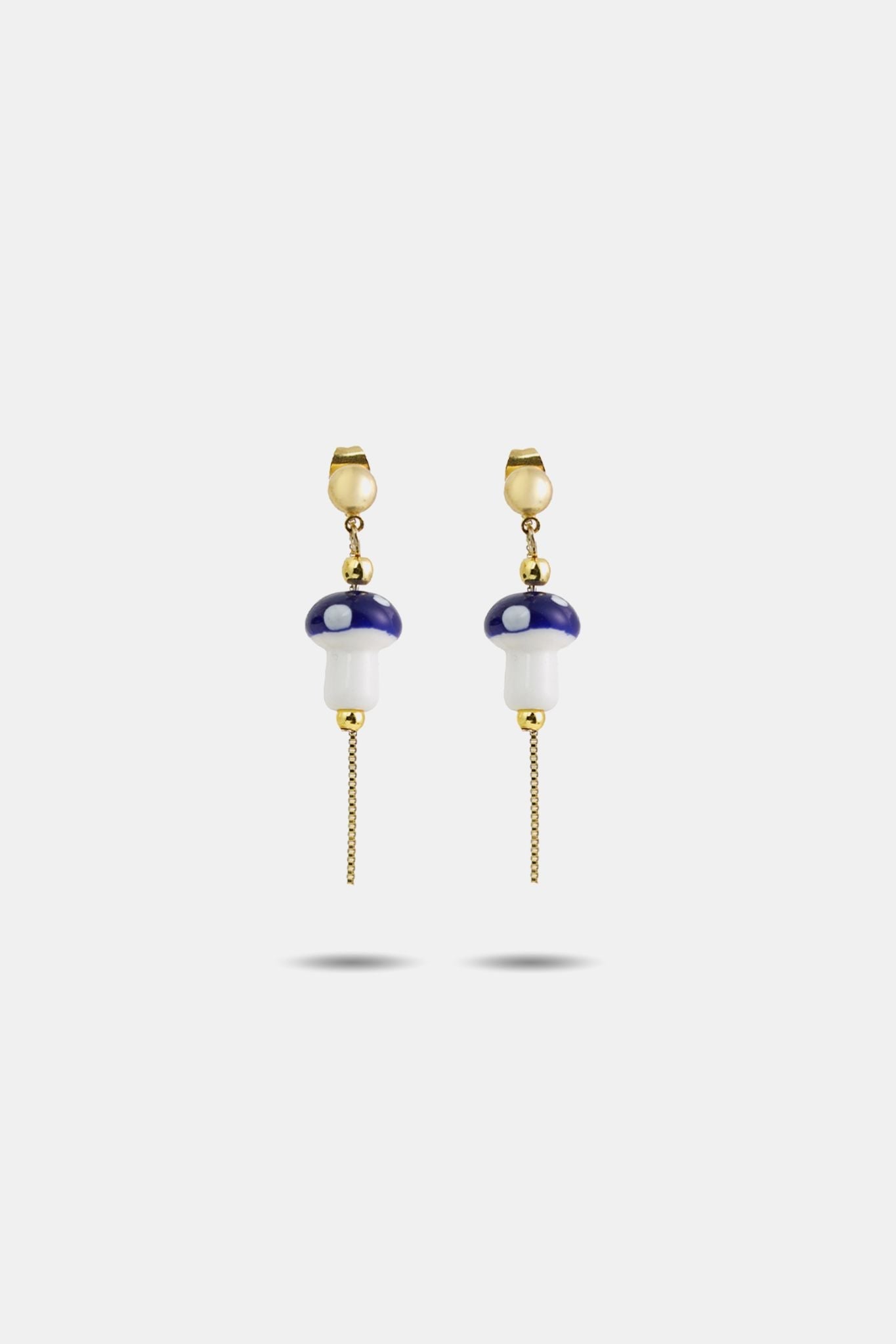 Handpainted Porcelain Mushroom Earrings - EenPorcelain