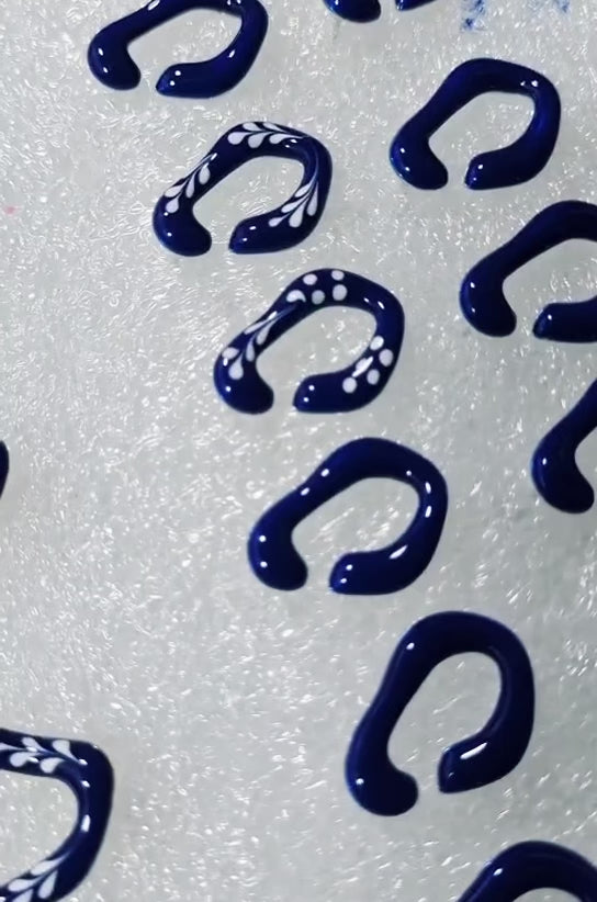 Varia Enamel 2-in-1 Earrings — Blue & Silver