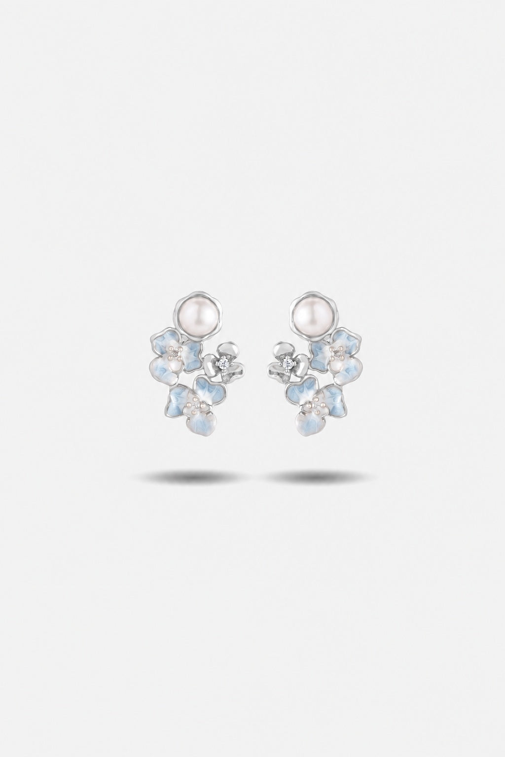 Flora Small Flower Earrings — Pearl