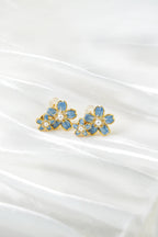 Spinning Blossom Earrings – Enamel Flowers with Pearl Accents - EenPorcelain