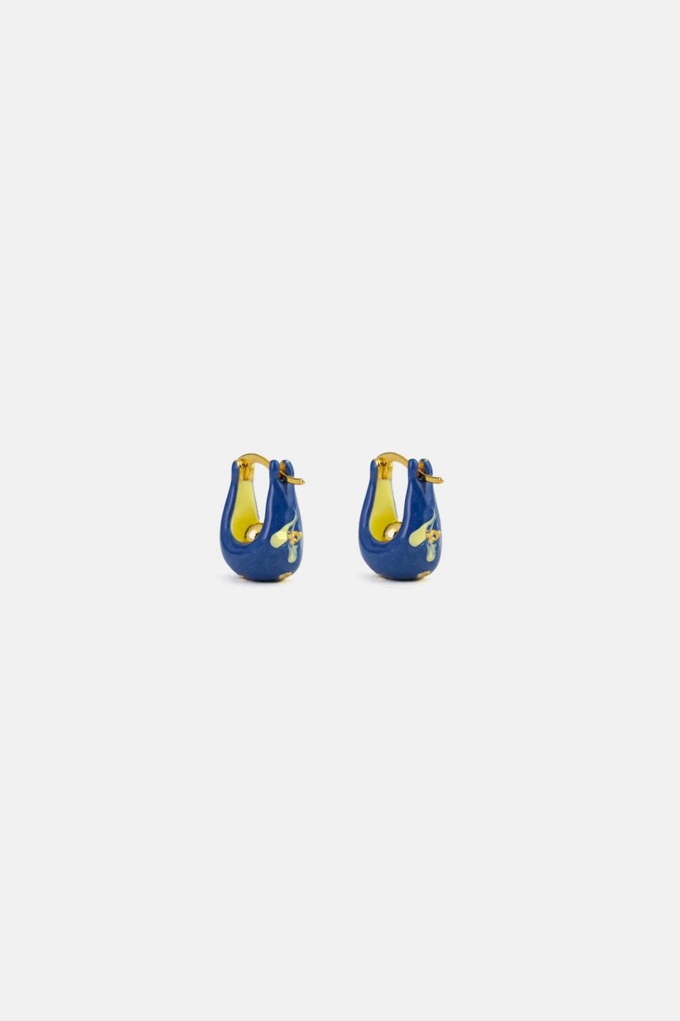 Stellar Enamel Tide Earrings (hoops) — Blue · Small - EenPorcelain