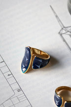Stellar Lux Ring - Dark Blue (2 Shape Options) - EenPorcelain