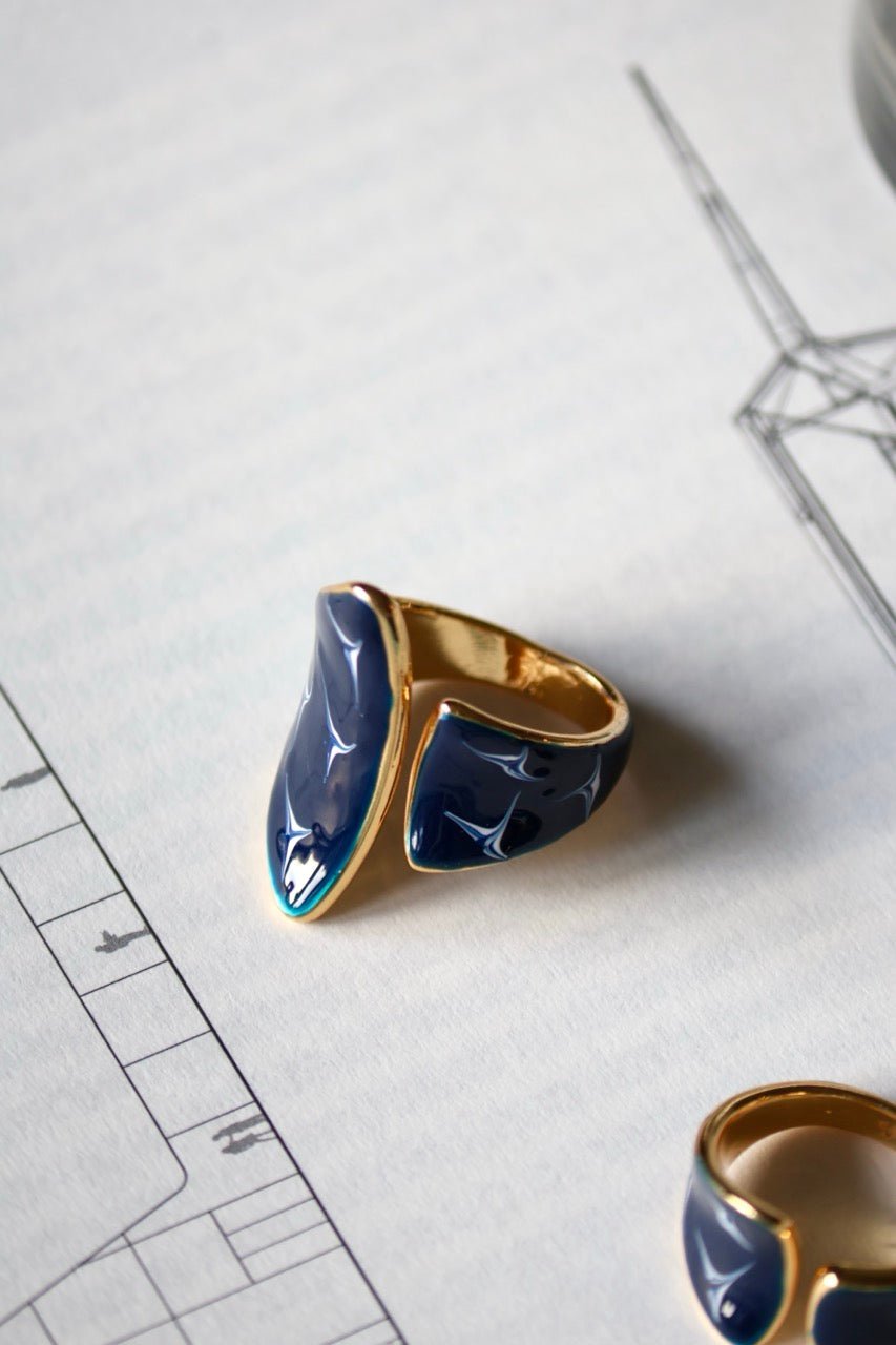 Stellar Lux Ring - Dark Blue (2 Shape Options) - EenPorcelain