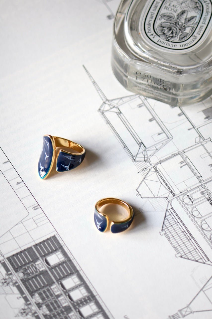 Stellar Lux Ring - Dark Blue (2 Shape Options) - EenPorcelain