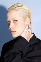 unique-hand-painted-porcelain-earrings-blue-flower, EenPorcelain 