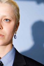 unique-hand-painted-porcelain-earrings-blue-flower, EenPorcelain 