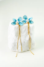 Varia Bloom Earrings – Enamel Flower with Detachable Gold Tassels - EenPorcelain