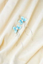 Varia Bloom Earrings – Enamel Flower with Detachable Silver Tassels - EenPorcelain