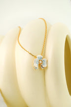Viola Bloom Necklace – Enamel Flower & Pearl Pendant - EenPorcelain